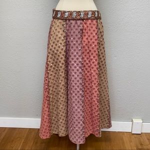 🦊 boho sequin linen feel skirt